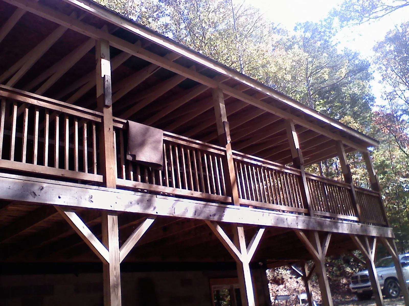 Timber framing under a new elevated porch and deck — Roof Leak Repair in Duson by Roofing Brothers